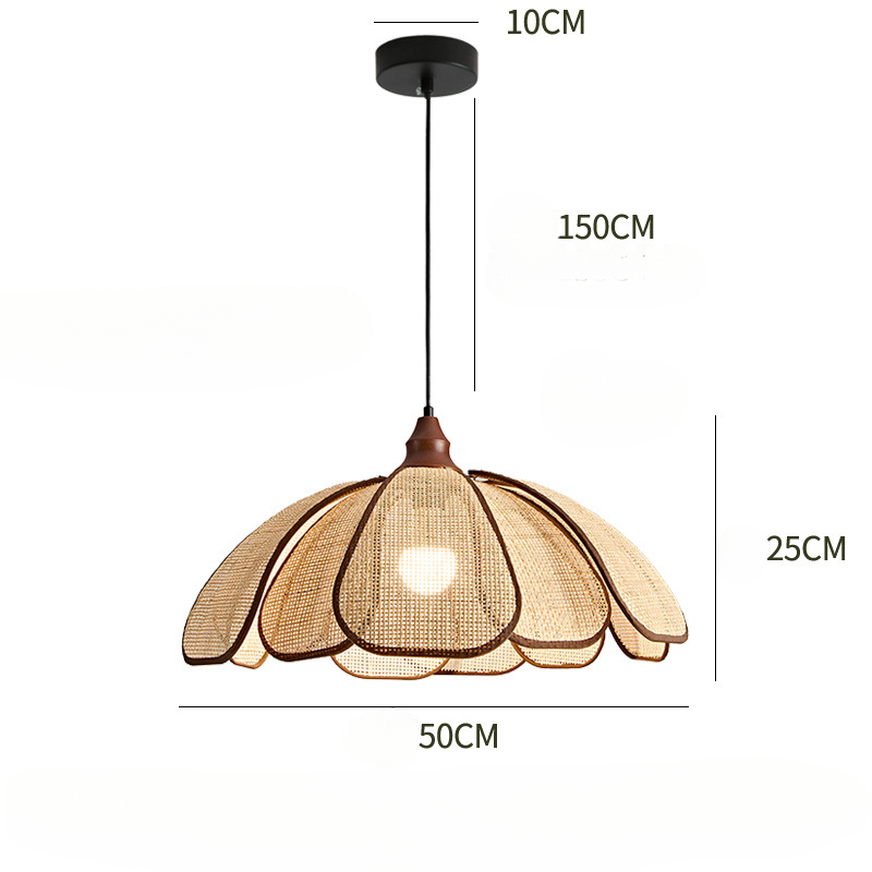 Creative Rattan Petal Pendant Lamp