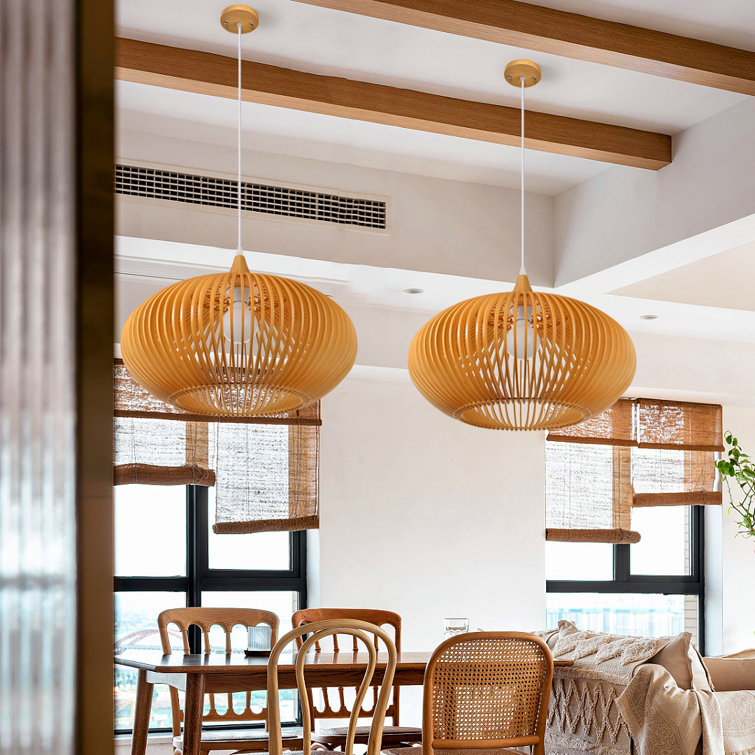 Japanese Solid Lantern Wood High Quality Pendant Light-labpiecesign