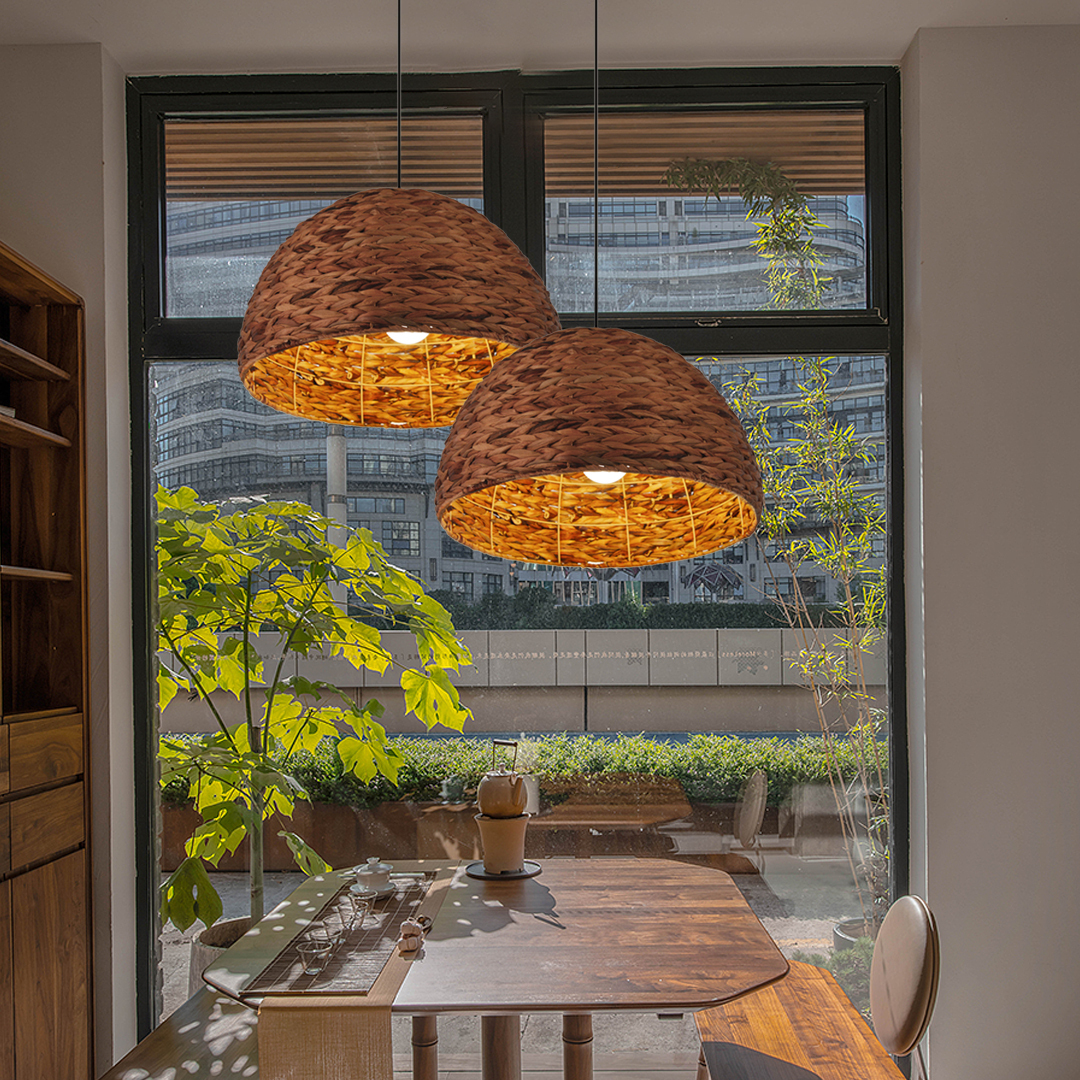 Natural Bowl Farmhouse Coastal Pendant Light-labpiecesign