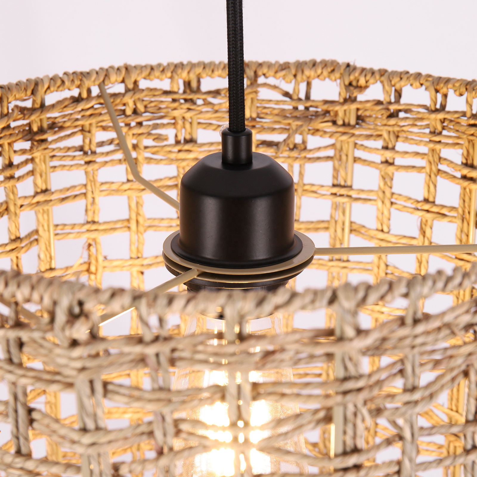 Retro Handmade Rattan Pendant Light for Kitchen Island