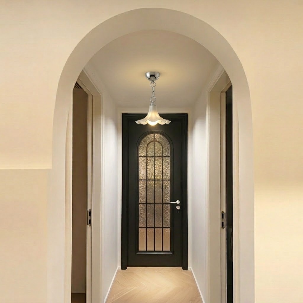 Vintage Flower Ceramic Pendant Light for Entryway