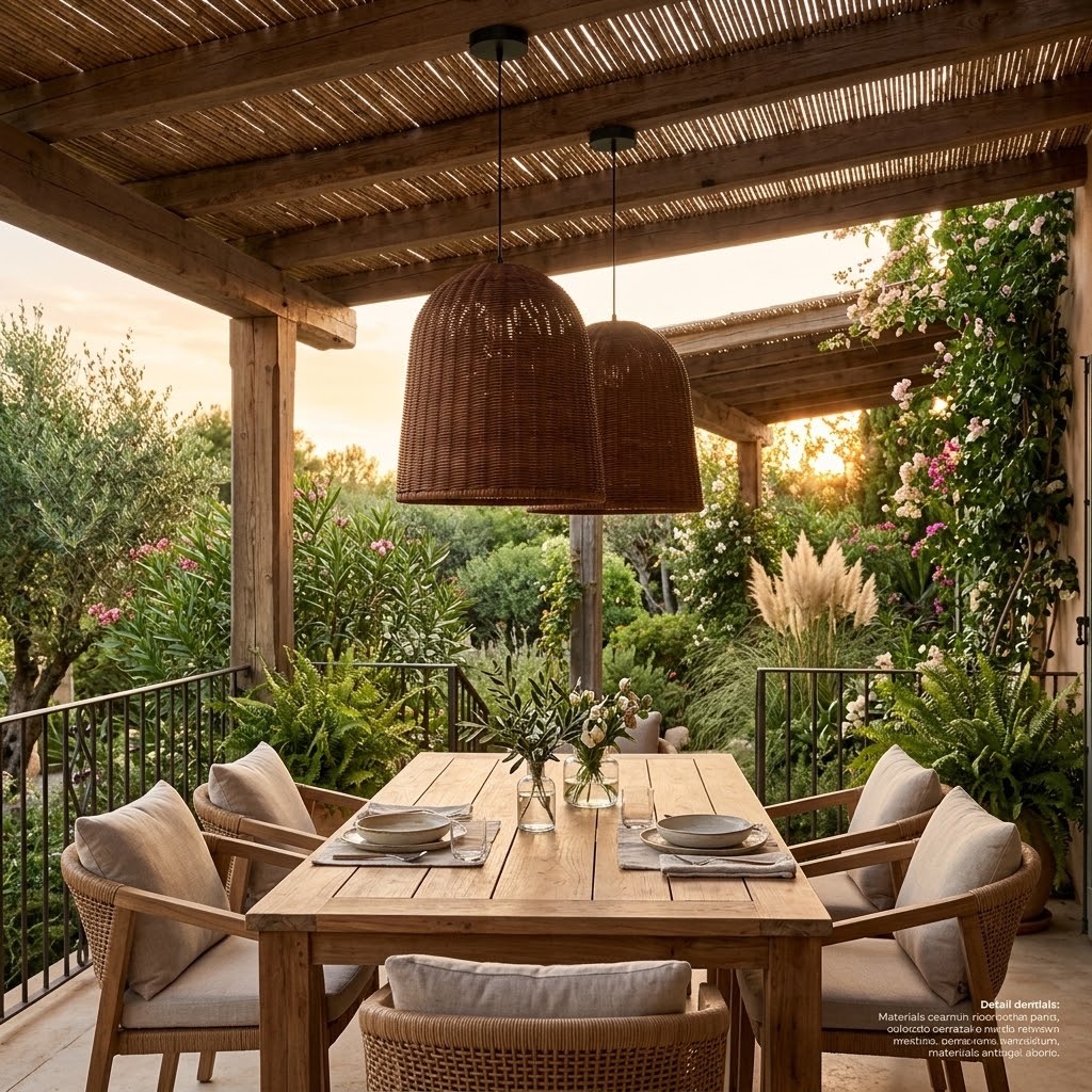 Handcrafted Brown Rattan Dome Pendant Light for Kitchen Island