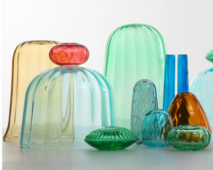 VINTAGE COLORED GLASS PENDANT LIGHT 