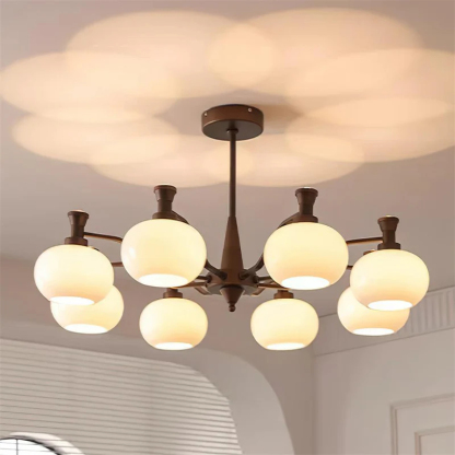 Medieval French retro style Milky white glass chandelier