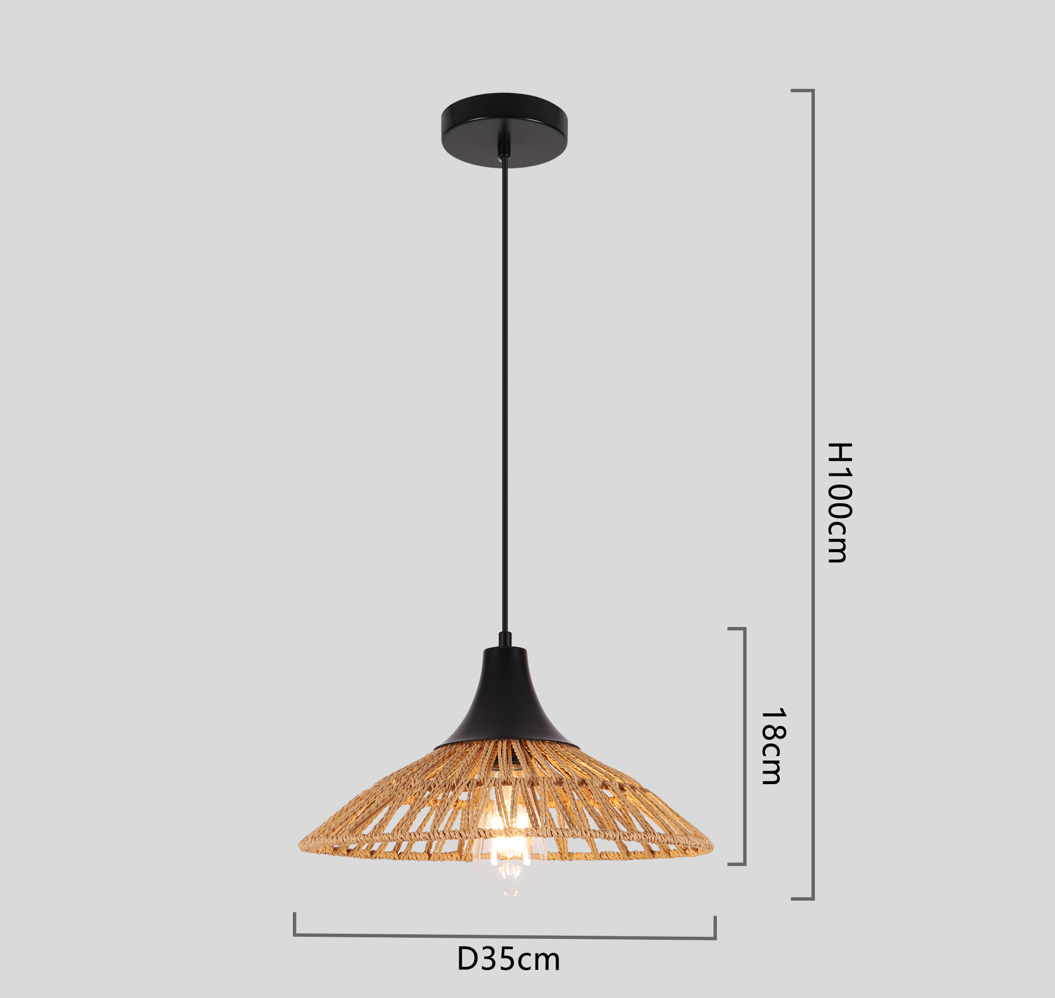 Retro Hemp Rope Pendant Lamp for Kitchen Island