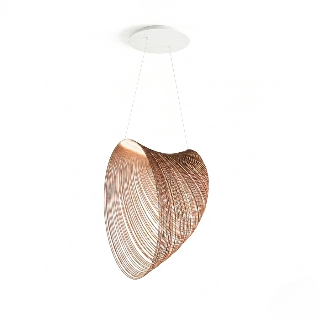 Sculptural Rattan Pendant Light for Dining Room
