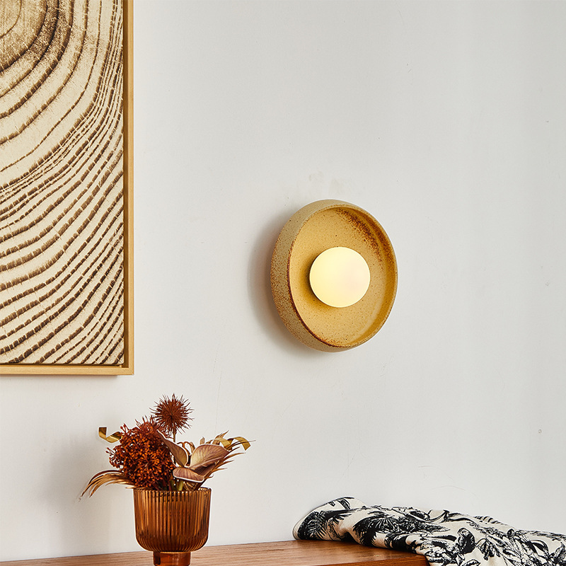 Vintage Ceramic Wall Lamp for Bedroom Headboard and Hallway Lighting