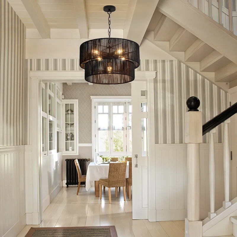 Shiloh Rattan Pendant Light - Bohemian Lampshade, Rattan Light Fixture