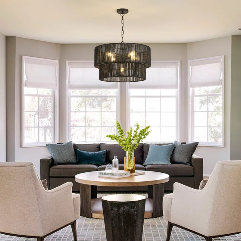 Shiloh Rattan Pendant Light - Bohemian Lampshade, Rattan Light Fixture