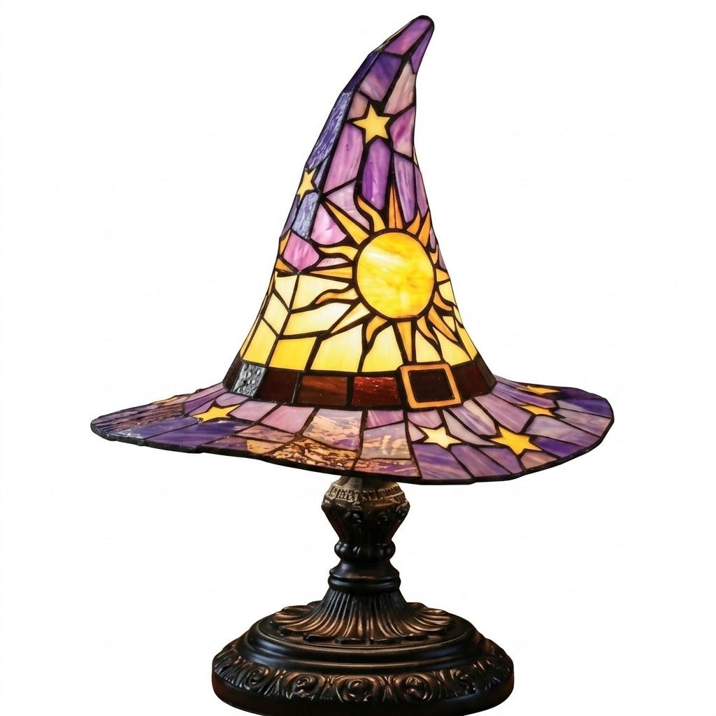 🪄 Halloween Witch Hat Lamp – USB LED Tabletop Night Light