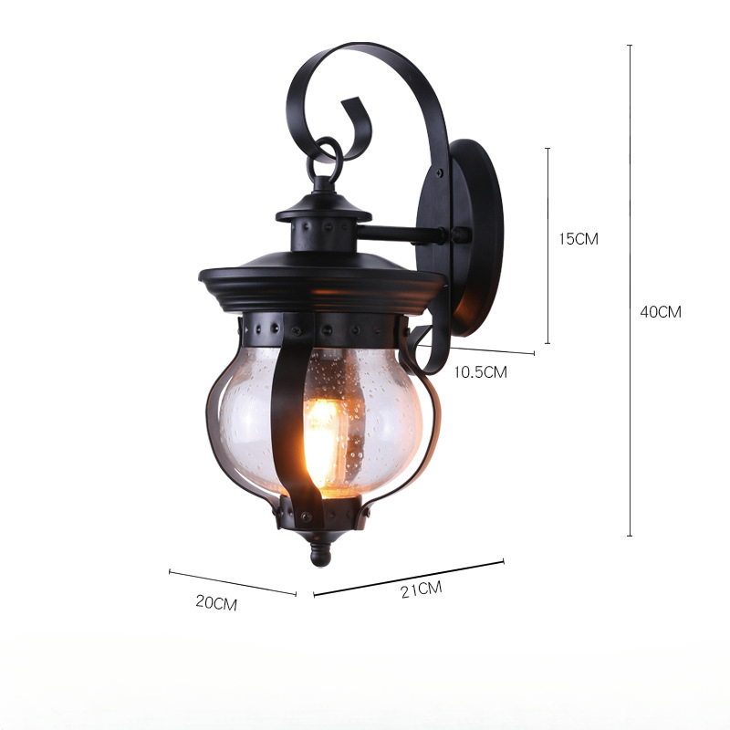 American Retro Outdoor Wall Lamp Waterproof Outdoor Aisle Garden Lamp