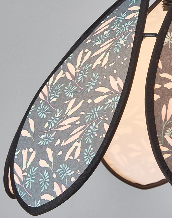Fabric Printed Pendant Light for Bedroom