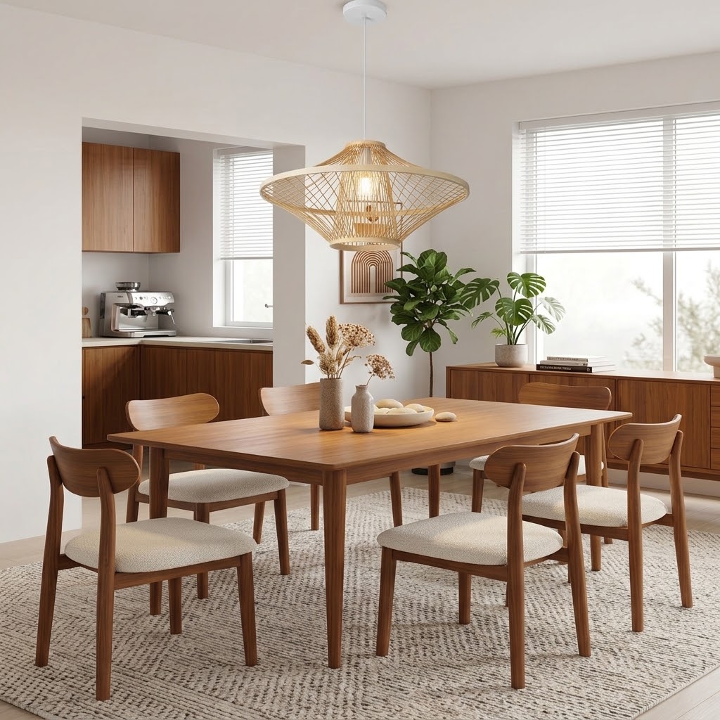 Handwoven Natural Rattan Cage Pendant Light, Coastal Modern Style, 23.6" Wide