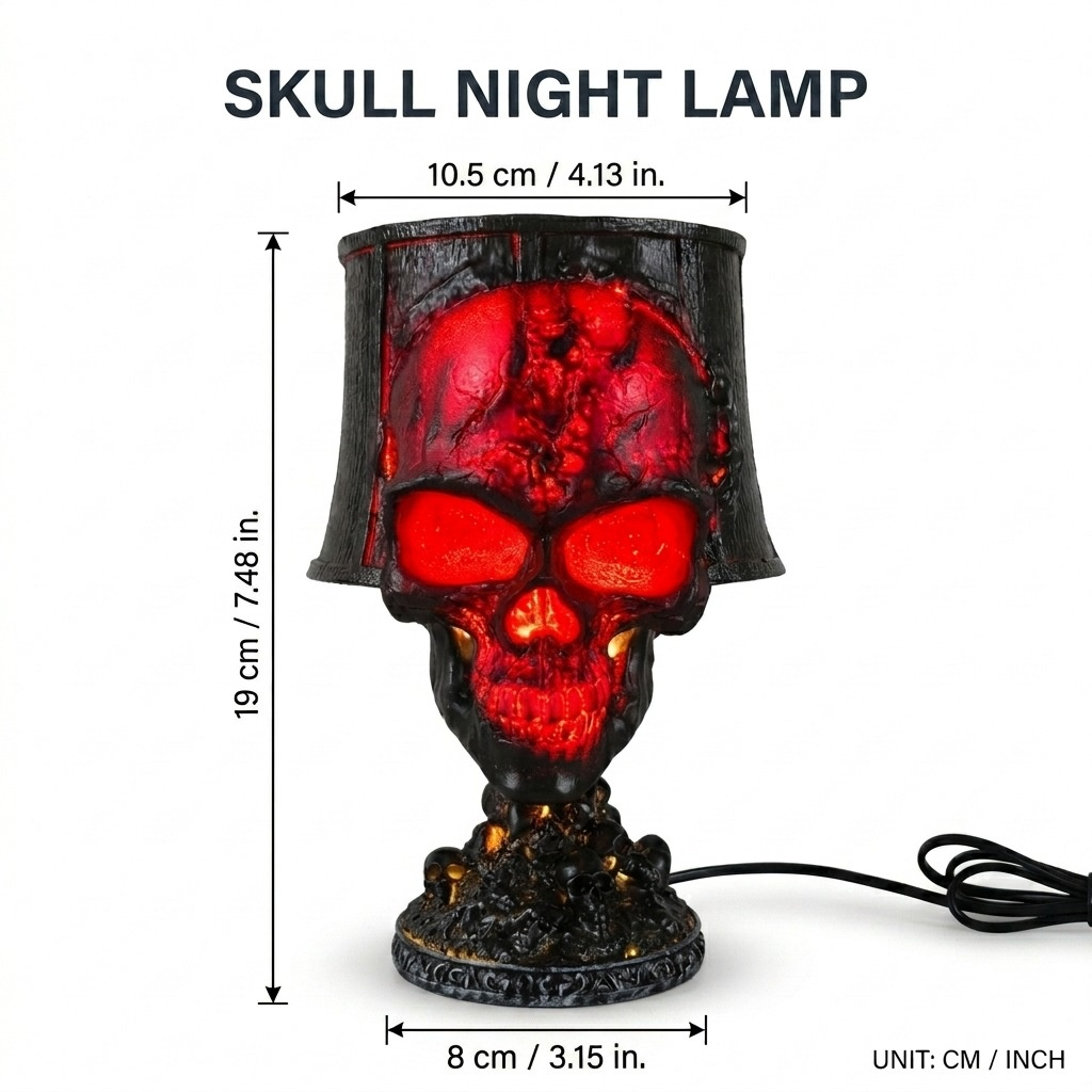 Spooky USB Lava Skull Lamp for Halloween Yard & Garden Decor