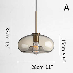 Millow Glass Shade Brass Fitting Pendant Light-labpiecesign