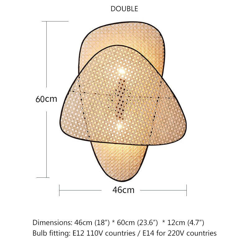 Anjuna Rattan Bamboo Wall Light-labpiecesign