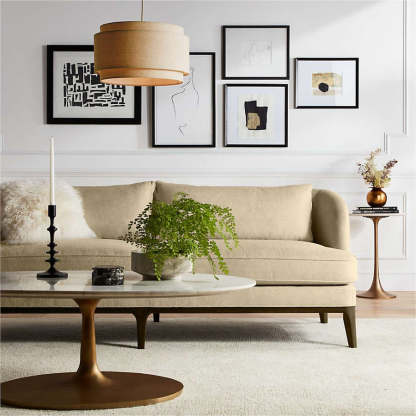 Avery Natural Linen Double Drum Pendant Light-labpiecesign