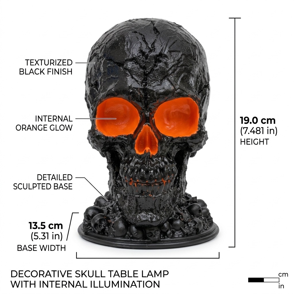 Spooky USB Lava Skull Lamp for Halloween Yard & Garden Decor