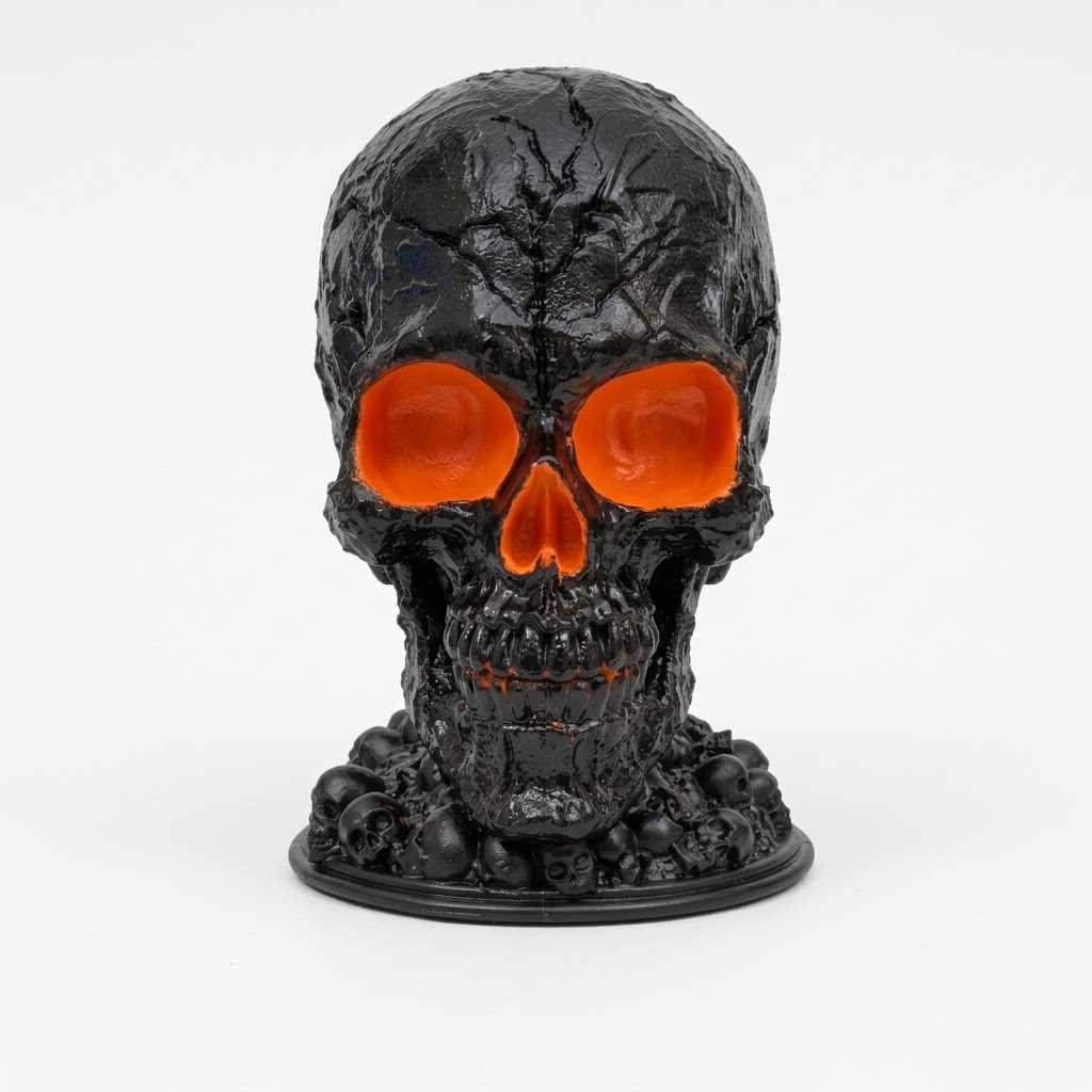 Spooky USB Lava Skull Lamp for Halloween Yard & Garden Decor