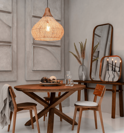 wabi sabi style rattan bell light-labpiecesign