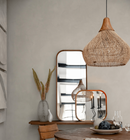 wabi sabi style rattan bell light-labpiecesign