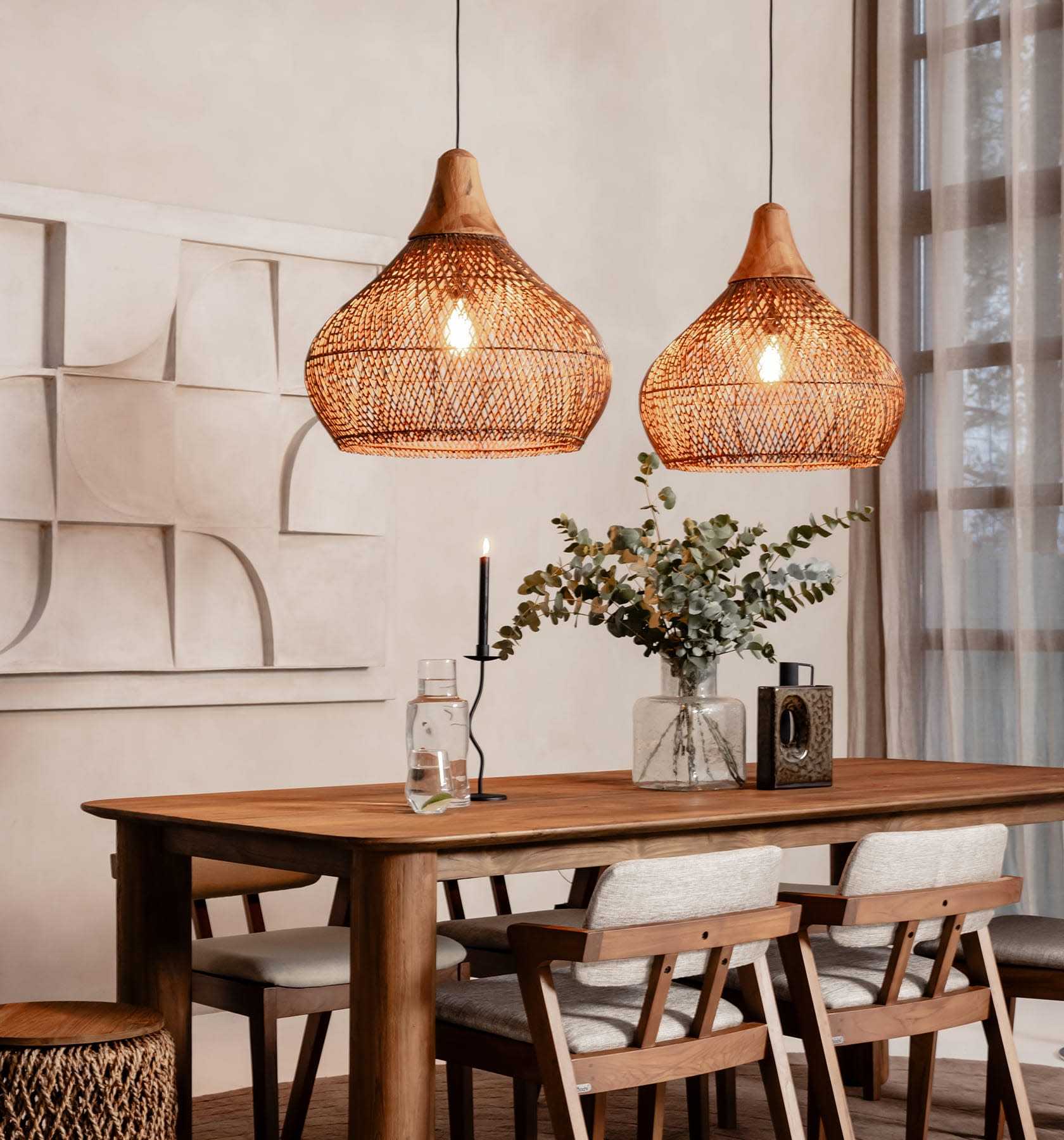 Japandi Lighting Wabi-sabi Style Bright Drum Lamp Pendant lampshade