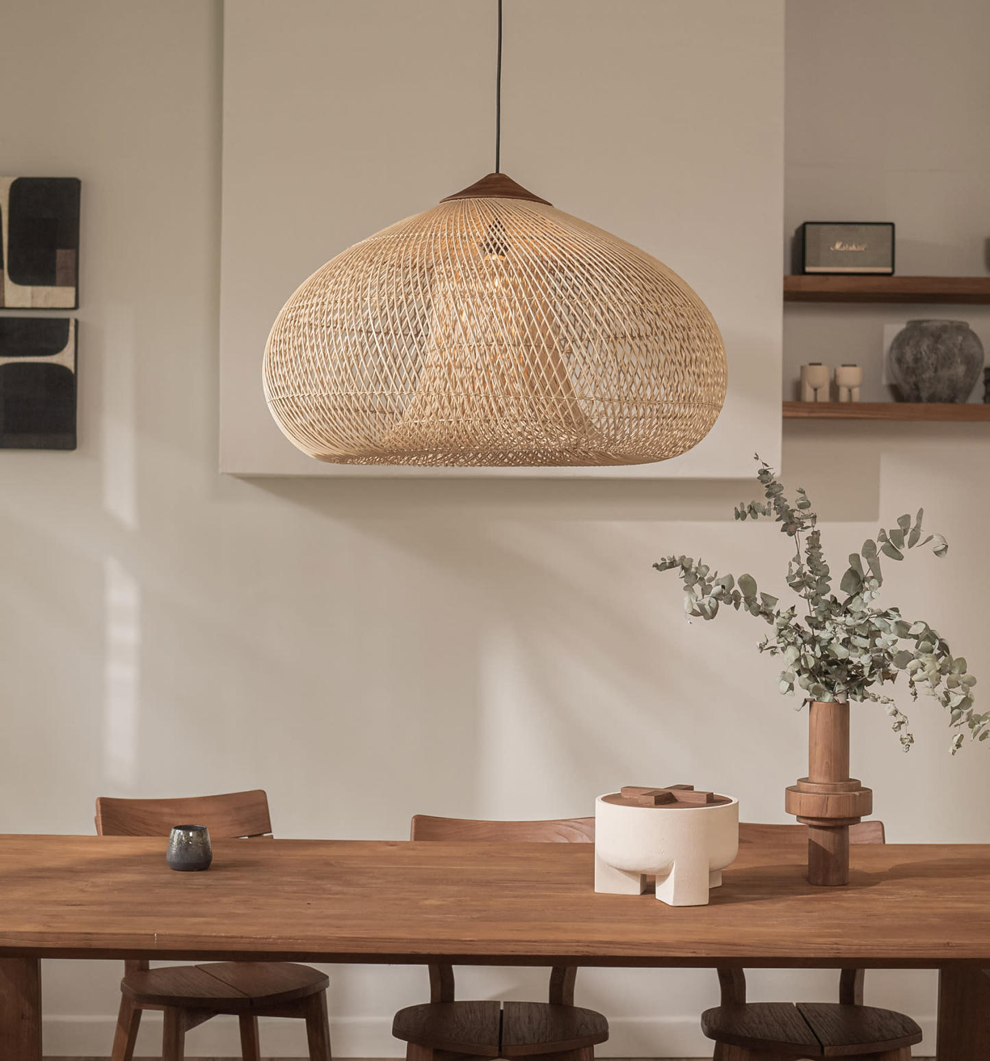 Japandi Lighting Wabi-sabi Style Bright Drum Lamp Pendant lampshade