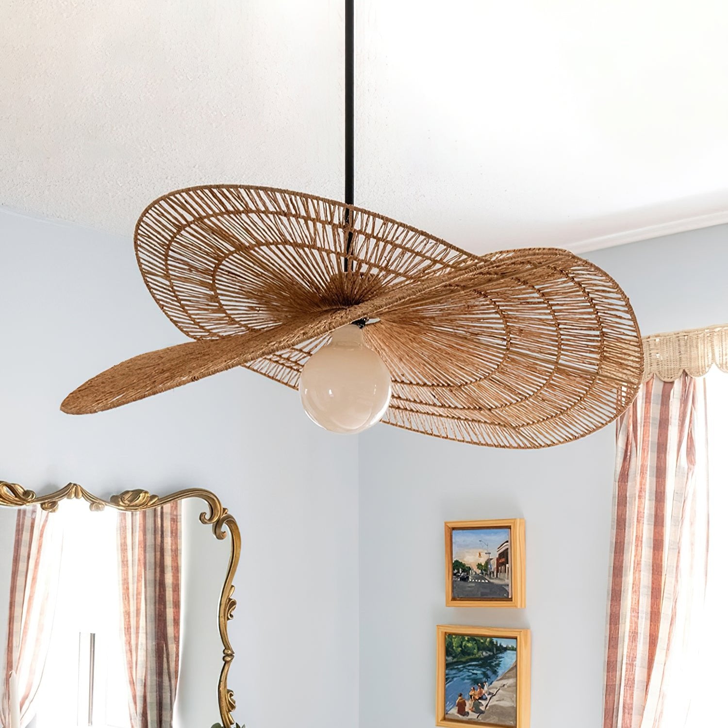 Double Tier Hemp Rope Pendant Light-labpiecesign