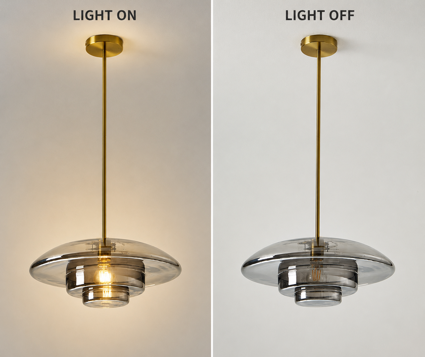Vintage Bauhaus Tiered Glass Pendant Light for Living Room