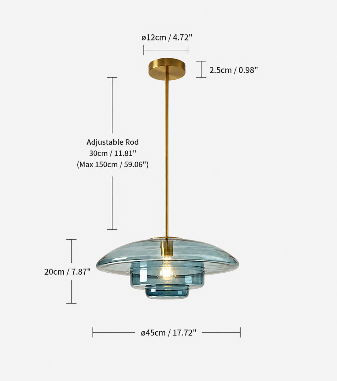 Vintage Bauhaus Tiered Glass Pendant Light for Living Room