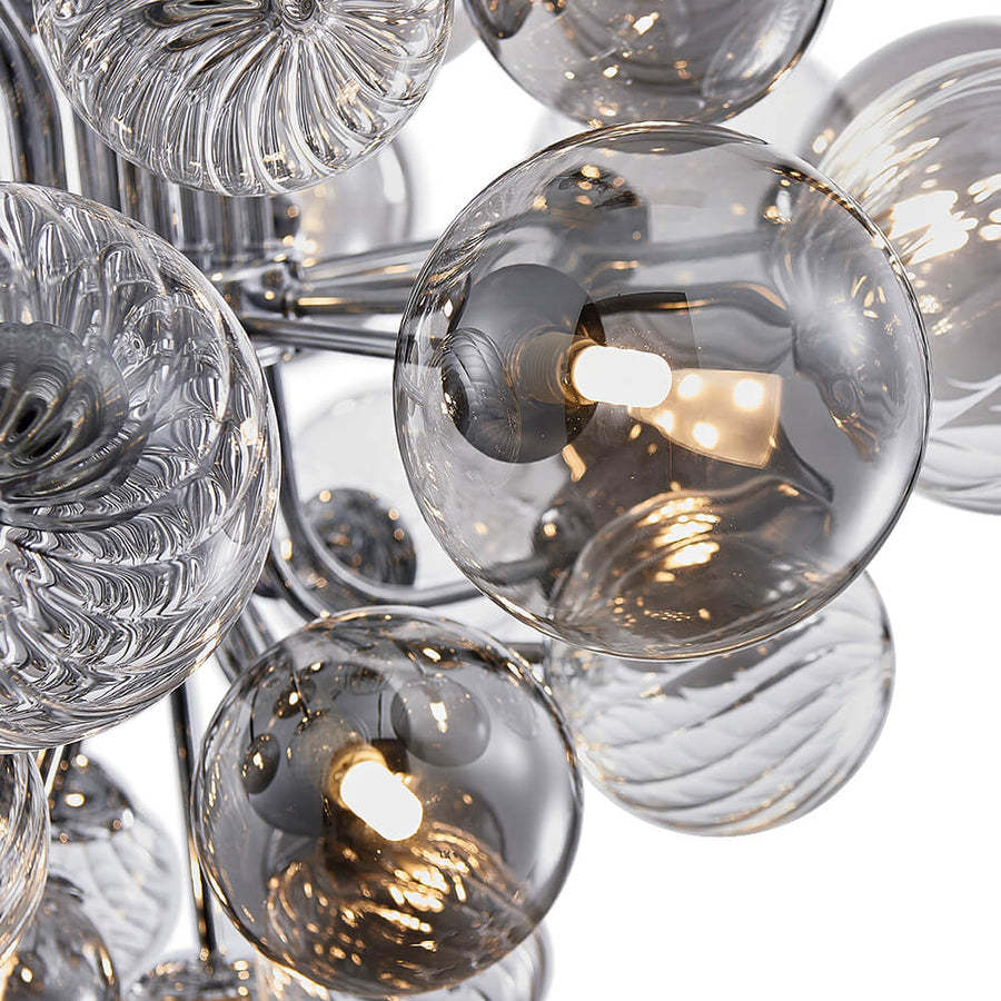 Nordic Luxury Glass Bubble Chandelier Simple High-end Copper Metal Chandelier-labpiecesign