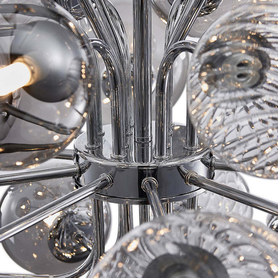 Nordic Luxury Glass Bubble Chandelier Simple High-end Copper Metal Chandelier-labpiecesign