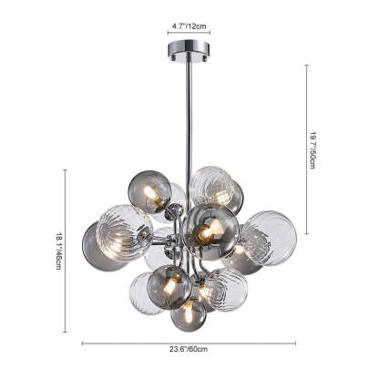 Nordic Luxury Glass Bubble Chandelier Simple High-end Copper Metal Chandelier-labpiecesign