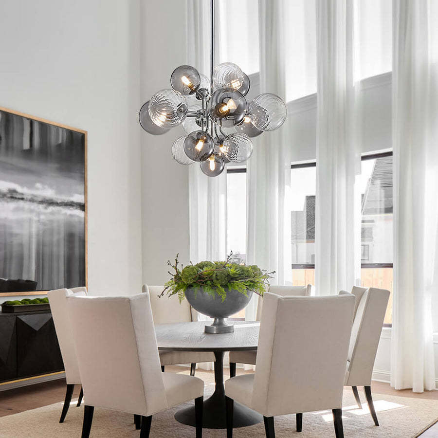 Nordic Luxury Glass Bubble Chandelier Simple High-end Copper Metal Chandelier-labpiecesign