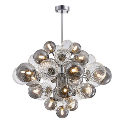 Nordic Luxury Glass Bubble Chandelier Simple High-end Copper Metal Chandelier-labpiecesign