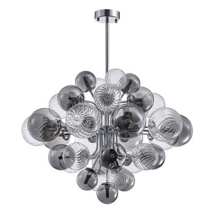 Nordic Luxury Glass Bubble Chandelier Simple High-end Copper Metal Chandelier-labpiecesign