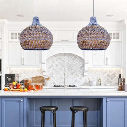 Purple Rattan Dome Pendant Lights-labpiecesign