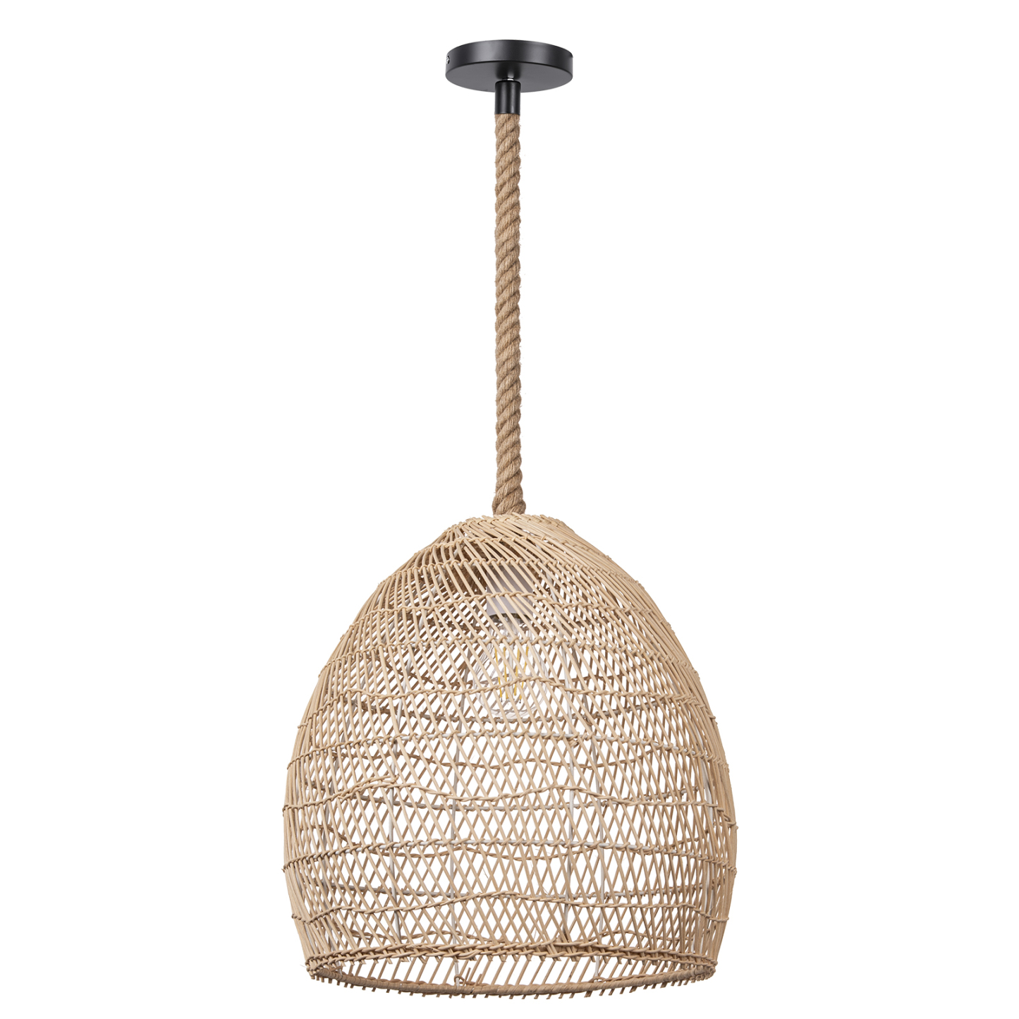 Handwoven Bohemian Rattan Pendant Light for Farmhouse Dining Room