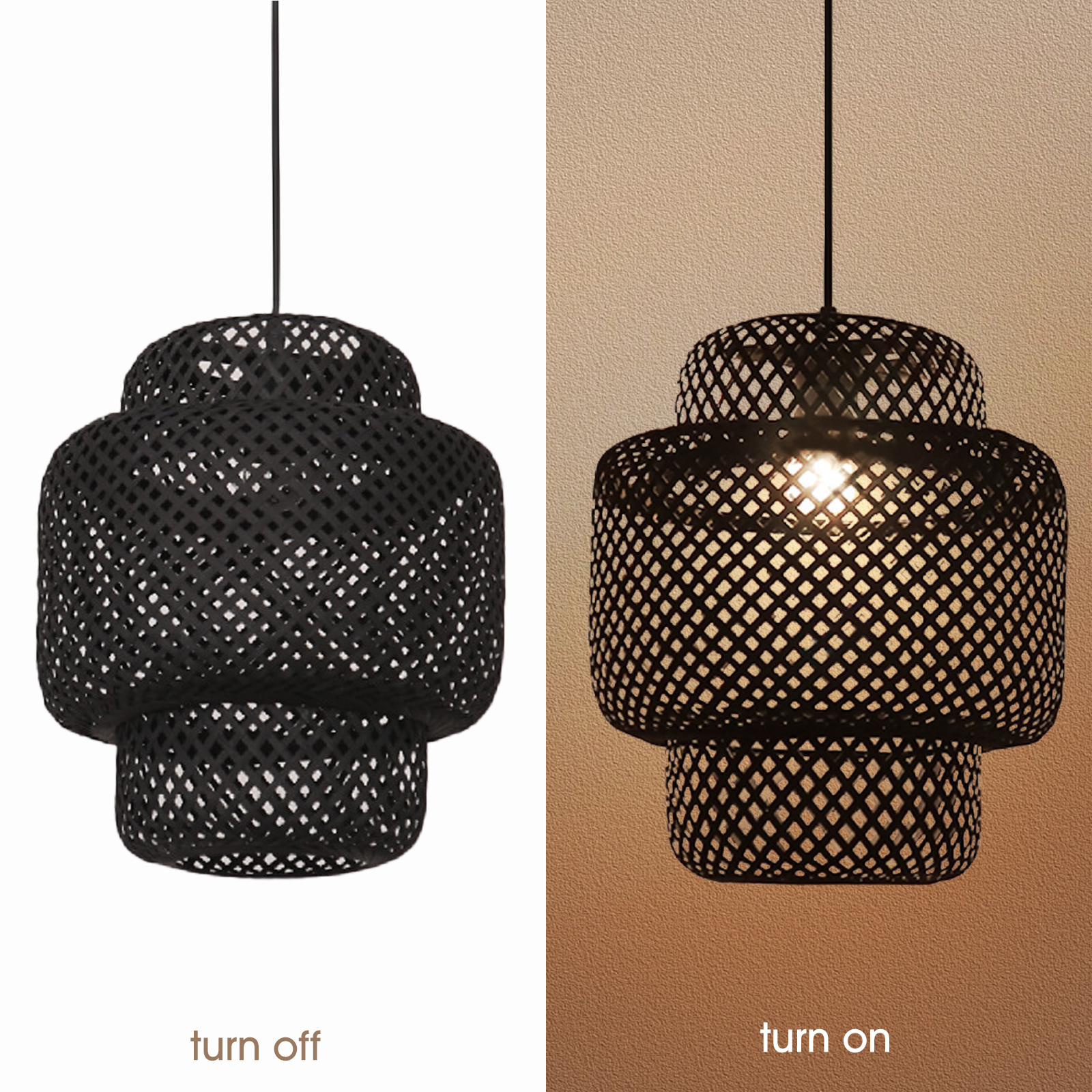 Tiered bamboo pendant light shade vintage diy lighting shade store-labpiecesign