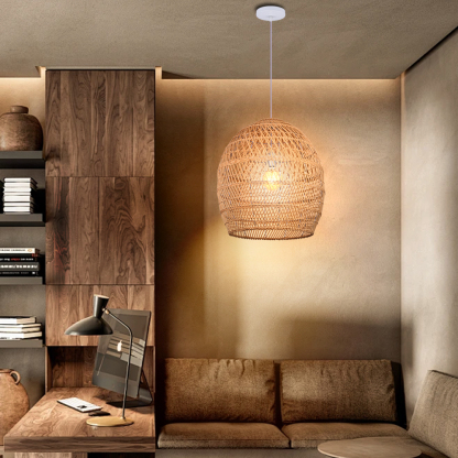 Boho style island rattan lamp decorative pendant light-labpiecesign