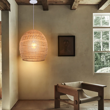 Boho style island rattan lamp decorative pendant light-labpiecesign