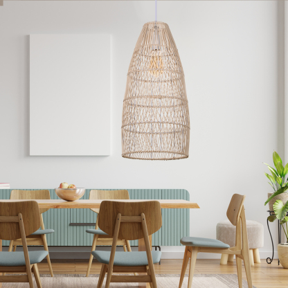 Wabi-sabi style hand-woven rattan lamp-labpiecesign