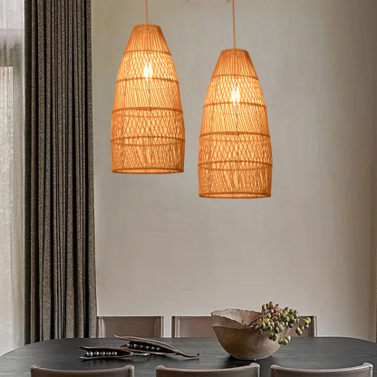 Wabi-sabi style hand-woven rattan lamp-labpiecesign