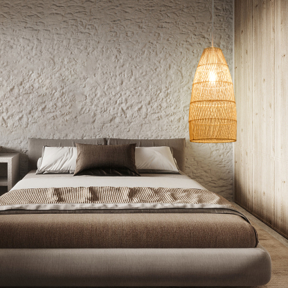 Wabi-sabi style hand-woven rattan lamp-labpiecesign