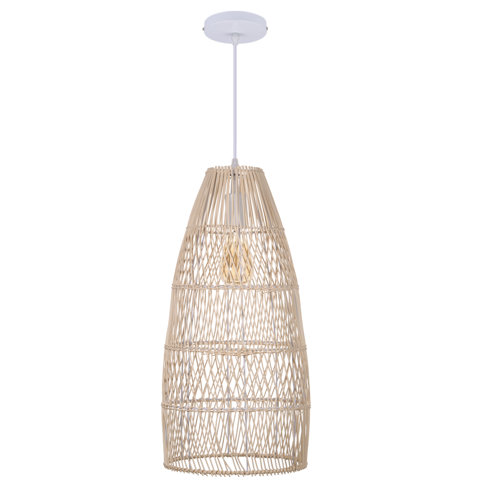Wabi-sabi style hand-woven rattan lamp