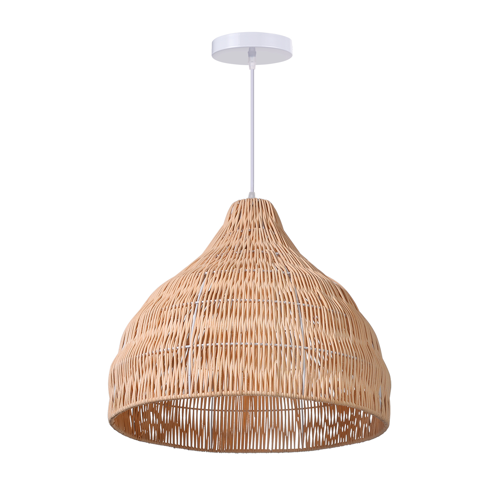Wabi sabi Rattan Umbrella Shape Woven Pendant Light Lampshade-labpiecesign