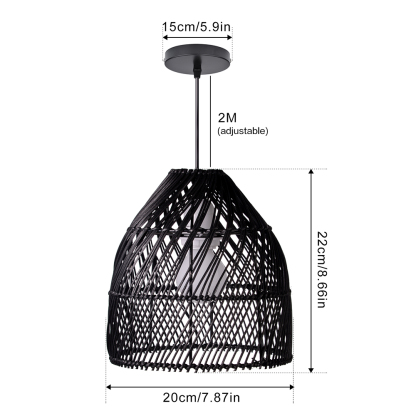 wabi sabi black rattan pendant light-labpiecesign