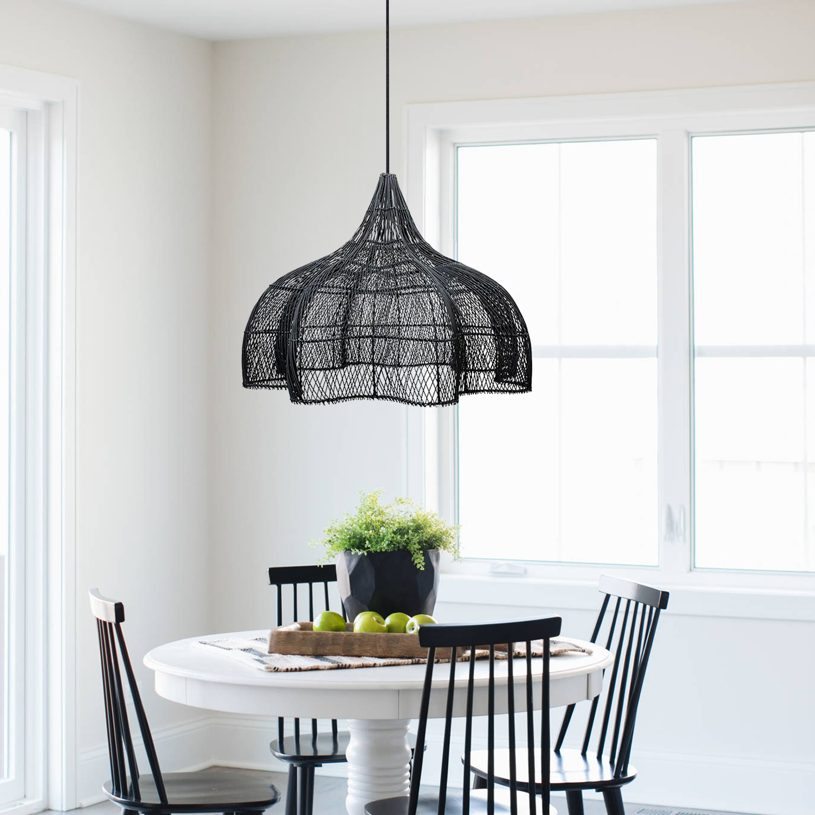 Wicker Pendant Shade outdoor rattan lamp 