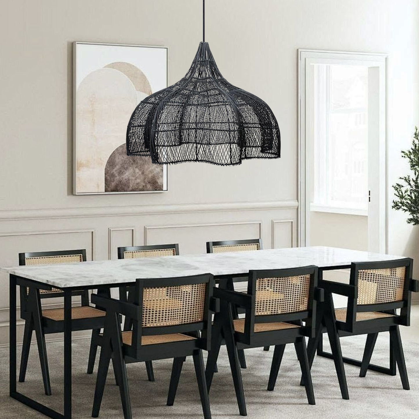 Wicker Pendant Shade outdoor rattan lamp 