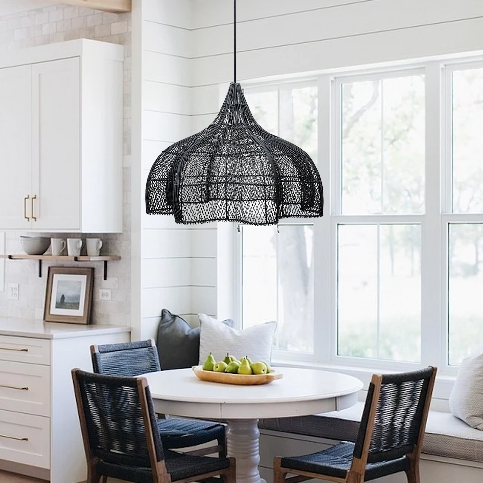 Wicker Pendant Shade outdoor rattan lamp 
